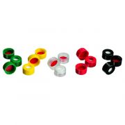 Vial Closures, Shrt Cap, 9mm w/PTFE Silicone Liner Asst. Clrs Pack of 500
