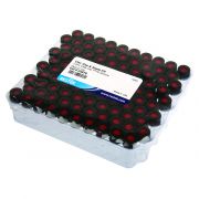 Restek Vial, Cap & Septa Kit, 2mL clear vial, black cap, PTFE/Silicone/Red PTFE Septa 0.040", Pack of 100.