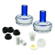 Restek Pump Maintenance Kit for Agilent HPLC systems 1050/1100/1200. Includes:2 PTFE frits, outlet cap, gold disk seal, active inlet cartridge, 4 piston seals, and 2 glass solvent filters.