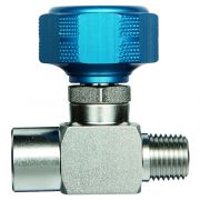 Sample Cylinder Valve, 1/4" Male NPT x 1/4" Female NPT 3500psig DOT press rating, Stainless Steel