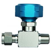 Sample Cylinder Valve, 1/4" Male NPT x 1/4" Male Compression, 3500psig DOT press rating, SS