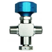 Sample Cylinder Valve, 1/4" Male NPT x 1/4" Male NPT w/1800psi Rupture Disc, 3500psig DOT press rating, SS