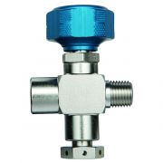Restek Sample Cylinder Valve; 1/4" male NPT x 1/4" female NPT with 1800psi rupture disc; stainless steel; Pmax: 3500psig.
