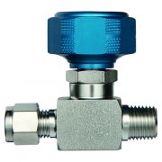 Sample Cylinder Valve UHP, 1/4" Male NPT x 1/4" Male Compression, 5000psig DOT press rating, SS