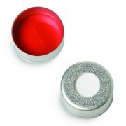 Aluminium Crimp Seals - 11mm, Silver seal PTFE/silicone w/slit 1000/pk