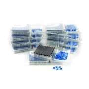 2ml Screw Thread Vial Kit, Amber w/Grad Marking Spot 9mm, Blue PTFE/Silicone Liner 1000-pk