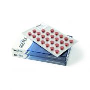 Restek premium non-stick BTO septa, partial predrilled CenterGuide design, packaged in ultra-clean blister packs, 11mm diameter, 100/pk.