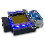 myGel InstaView™ Complete Electrophoresis System with Blue LED Illuminator. Includes gel tank with orange filter, direct connect power supply, E1200-CS1 casting set, Mini SmartBlue Transilluminator and imaging enclosure. Additional casting sets and combs 