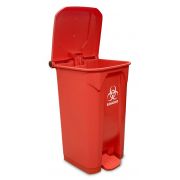 Biohazard Bin XL, large, 23 gallon / 87L, with  foot pedal operated lid, 19 x 19 x 33in. / 48 x 48 84cm (W x L x H), 1/ea