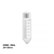 High Speed Centrifuge Tube, 35mL, Conical Bottom, 50,000xg Max RCF, Graduated, w/ Screw Cap and Gripping Tab, Resealable Bag, 12/pk
