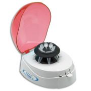 Benchmark MyFuge™ Mini with Red Lid. 8-place microtube rotor (1.5/2.0mL tubes) and PCR rotor (16 x 0.2mL or 2 x 0.2mL strips) included; Max. speed: 6,000rpm (2000xg); storage compartment for unused rotor. 120V