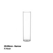 Drosophila Vial, narrow, 25x95mm, K-Resin, non-sterile, tube only, tray pack (10 x 10), 5 trays of 100, 500/cs