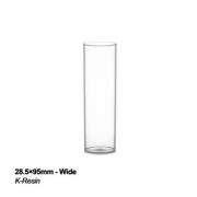 Drosophila Vial, wide, 28.5x95mm, K-Resin, non-sterile, tube only, tray pack (10 x 10), 5 trays of 100, 500/cs