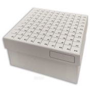 FlipTop™ Cardboard freezer box, 3 inch w/ attached hinged lid, 100-place, white, 50/cs