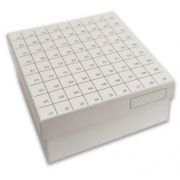 FlipTop™ Cardboard freezer box, 3 inch w/ attached hinged lid, 81-place, white, 50/pk