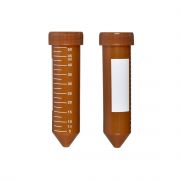 Centrifuge Tube, 50mL, light blocking amber, conical, PP,  sterile, flat screw cap, 20 bags of 25 tubes, 500/cs