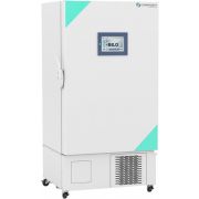 Ultra Low Temperature Touchscreen Freezer Dual Voltage 21 Cu. Ft. One solid exterior door, right hinged, not reversible; Five insulated inner doors. Qty. 400 2" boxes (25 UF442 racks). Five (5) year parts and labor warranty. Seven (7) year compressor warr
