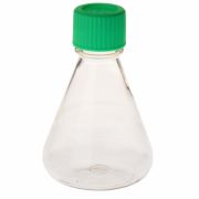 250mL Erlenmeyer Flask, Vent Cap, Plain Bottom, PC, Sterile, 1/bag; case of 12.