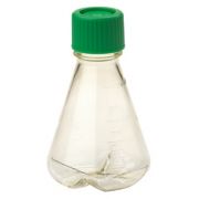 250mL Erlenmeyer Flask, Vent Cap, Baffled Bottom, PC, Sterile.1/bag; 12/case.