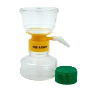 CellTreat Bottle Top Filter System. 150mL; polystyrene bottle and funnel; PES membrane - 0.22µm; rapid flow rate, low protein binding; 50mm diameter; case of 12.