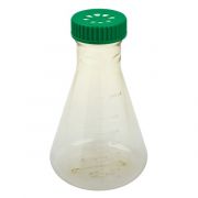 Celltreat 2L Erlenmeyer Flask. Clear, autoclavable polystyrene; 70mm opening; plain bottom; vented cap; Vmax: 2200mL. Individually packaged - 6/case.