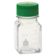 125mL Media Bottle, Square, PET, Individually Wrapped, Sterile