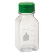 250mL Media Bottle, Square, PET, Bulk, Sterile