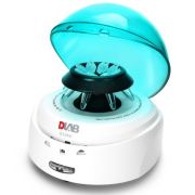 DLAB D1008 Mini Centrifuge with blue lid. Includes A8-2 rotor (8 x 1.5/2.0mL) and A04-PCR8 rotor (4 x PCR strips) and 0.2mL (SA02P2) & 0.5mL (SA05P2) adapters. Max. speed: 2,680 x g (7,000 rpm).