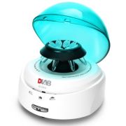 DLAB D1008 Mini Centrifuge with blue lid. Includes: A8-2 rotor (8 x 1.5/2.0mL), A04-PCR8 rotor (4 x PCR strips), 0.2mL (SA02P2) adapters and 0.5mL (SA05P2) adapters. Max. speed: 2,680 x g (7,000 rpm).
