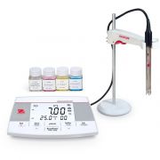 OHAUS AQUASEARCHER™ AB23PH-F Bench Meter. pH, ORP with Temp. Measurements. Includes: Benchtop Meter, Stand-Alone Electrode Holder, ST322 pH Electrode- shaft materila plastic , cable 1m, pH Buffer Mini Kits (4×50mL), AC Adapter.