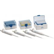 Reference® 2, 4-pack Option 1, 1-channel, variable, includes 4 adjustable-volume pipettes (0.1–2.5 µL, 0.5–10 µL 10–100 µL, 100–1,000 µL), 1 full box of Eppendorf pipette tips for each pipette volume (excludes 5 and 10 mL pipettes), 0.1 µL – 10 mL