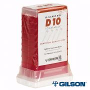 Gilson D10ST Diamond Tips, Sterile, 0.2-10ul, Tower-Pack, Red, pk/960 (10 Racks of 96). Requires Universal Reload Box GF-F167100.