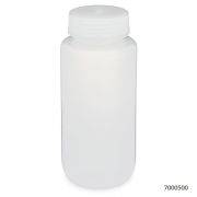 Bottle, Wide Mouth, PP Bottle, Attached PP Screw Cap, 500mL, 12/Pack, PACK/12