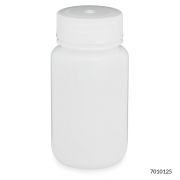 Bottle, Wide Mouth, HDPE Bottle, Attached PP Screw Cap, 125mL, 12/Pack, PACK/12