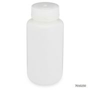 Bottle, Wide Mouth, HDPE Bottle, Attached PP Screw Cap, 250mL, 12/Pack, PACK/12
