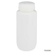 Bottle, Wide Mouth, HDPE Bottle, Attached PP Screw Cap, 500mL, 12/Pack, PACK/12