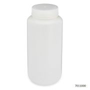 Bottle, Wide Mouth, HDPE Bottle, Attached PP Screw Cap, 1000mL, 6/Pack, PACK/6