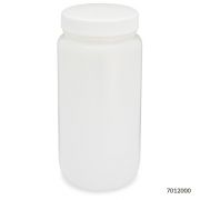 Bottle, Wide Mouth, HDPE Bottle, Attached PP Screw Cap, 2 Litres (0.5 Gallons), EA