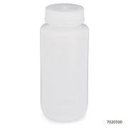 Bottle, Wide Mouth, LDPE Bottle, Attached PP Screw Cap, 500mL, 12/Pack, PACK/12