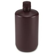Bottle, Narrow Mouth, Amber PP Bottle, Attached PP Screw Cap, 2 Litres (0.5 Gallons), EA