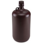 Bottle, Narrow Mouth, Amber PP Bottle, Attached PP Screw Cap, 4 Litres (1 Gallon), EA