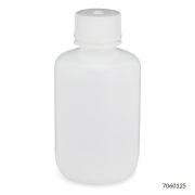 Bottle, Narrow Mouth, HDPE Bottle, Attached PP Screw Cap, 125mL, 12/Pack, PACK/12