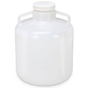 Carboy, Round with Handles, PP, White PP Screwcap, 15 Liter, Molded Graduations, Autoclavable