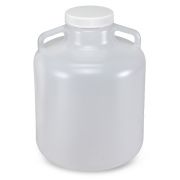 Carboy, Round with Handles, PP, White PP Screwcap, 10 Liter, Molded Graduations, Autoclavable, EA