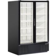 Habco ESM49HCTD. 49cuft, BLACK XTERIOR™, Glass sliding doors, White Interior, Natural Hydrocarbon Refrigerant (R290), 115V.