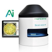Automatic AI colony counter and inhibition zone reader, Minimum size of detected colony: 0.03 mm, Counting on Ø 55 to 150 mm round Petri dishes and 120 mm square Petri dishes, warranty : 3-year. Delivered with 1 power supply, 1 USB cable, 3 validation pla