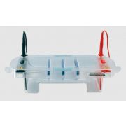 Labnet Enduro™ 10.15 Horizontal Gel Box. Includes: gel box (10x15cm), rubber gates, 1 adjustable height 16-tooth, 1.5mm (multichannel compatible) and 1 adjustable height 20-tooth,1.5mm combs and loading guide. Buffer volume: 500mL, Maximum samples = 140.