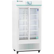 Touchscreen Glass Door Laboratory Refrigerator with Variable Speed Compressor 33 Cu. Ft. 2°C to 15°C. 110 - 120V AC, 15A breaker, NEMA 5-15 receptacle. Three (3) years parts and labor warranty, Seven (7) years compressor warranty.