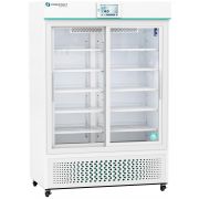 Touchscreen Glass Door Laboratory Refrigerator with Variable Speed Compressor 47 Cu. Ft. 2°C to 15°C. 110 - 120V AC, 15A breaker, NEMA 5-15 receptacle. Three (3) years parts and labor warranty, Seven (7) years compressor warranty.