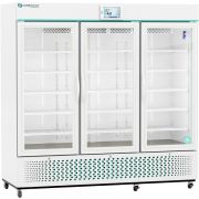 Touchscreen Glass Door Laboratory Refrigerator with Variable Speed Compressor 72 Cu. Ft. Adjustable temperature range: 2° C to 15° C. Three (3) year parts and labor warranty. Seven (7) year compressor warranty